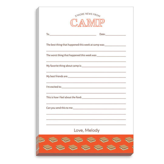 Orange S'More Fill In Camp Notepads